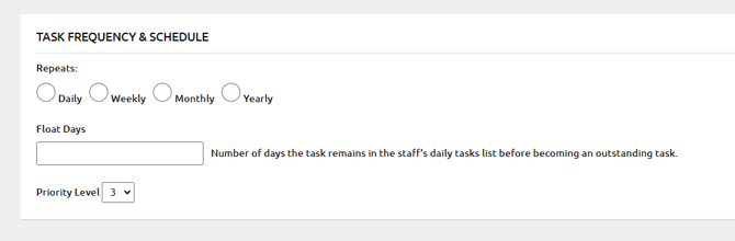 Scheduled Task Frequency